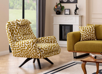 Sessel Modern Grün Wohnzimmer Sitzmöbel Textil Luxus Design Möbel Lounge